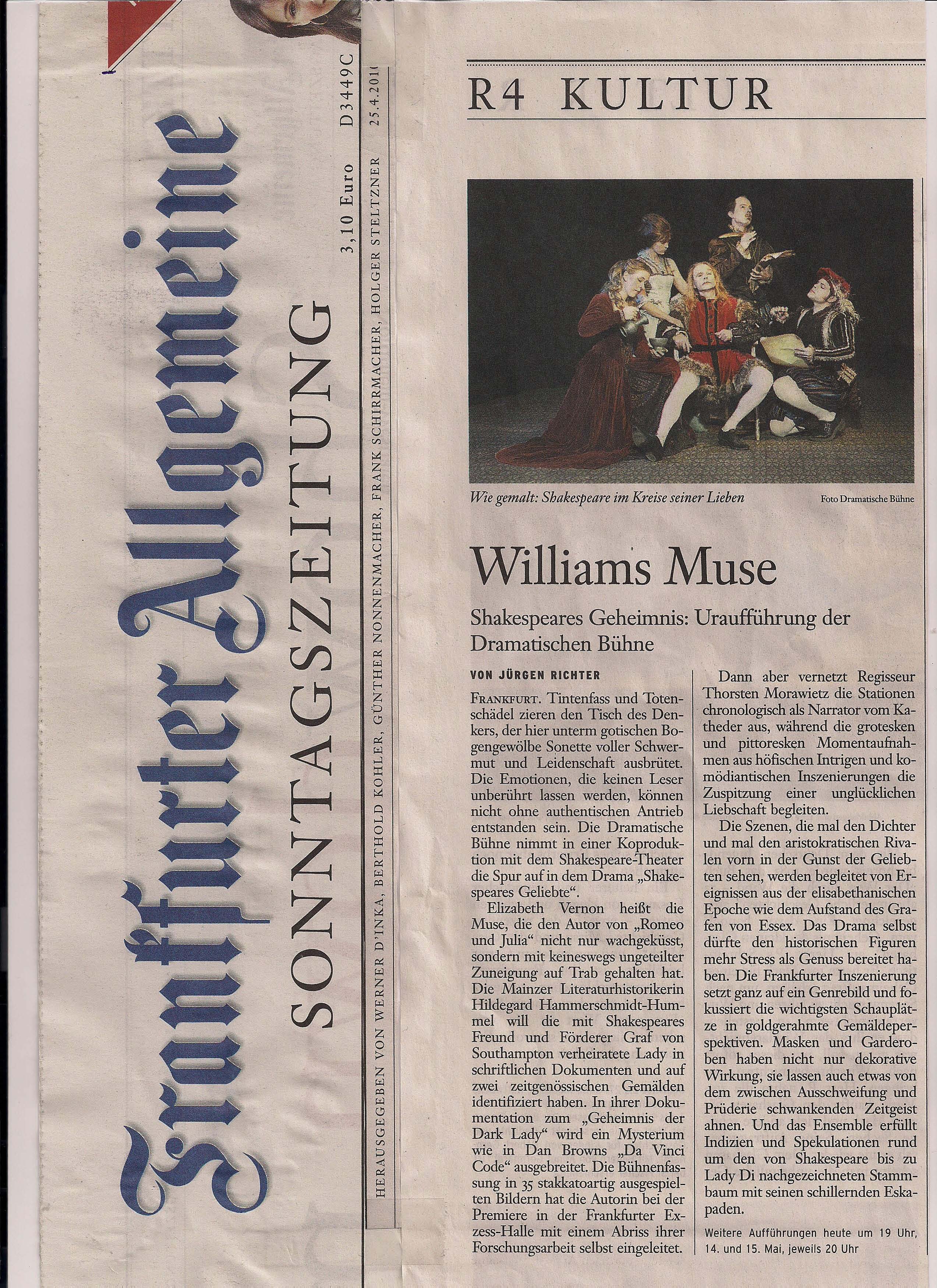 WILLIAMS MUSE - Frankfurter Allgemeine Sonntagszeitung 25.4.10